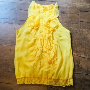 Bright yellow ruffled top☀️